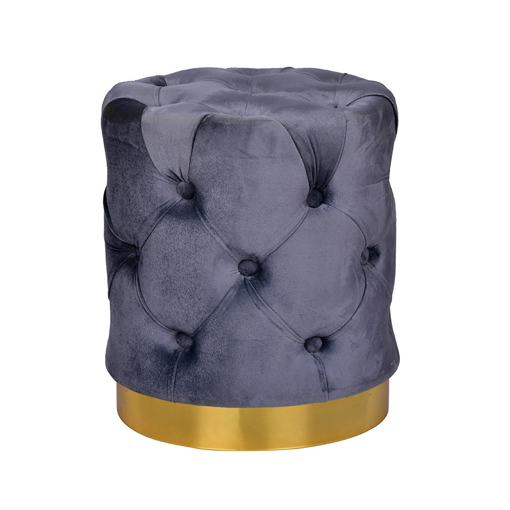 Eamon Fabric Ottoman with Metal Base (Grey)