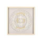 Netted Design Circular Wall Decor (Cream)
