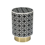 Ingrid Engineered Wood and Resin Top Side Table (Gold)