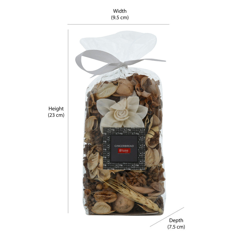 Ginger Bread Fragrance Dried Flowers and Leaves Potpourri Pouch 125 gm- Beige