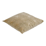 Floral Beaded 16" x 16" Cushion Cover (Gold)