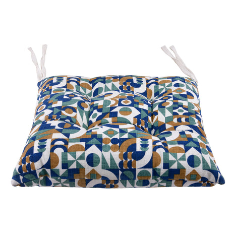 Nilkamal Geometric Soft 16" x 16" Square Chair Pad (Multicolor)