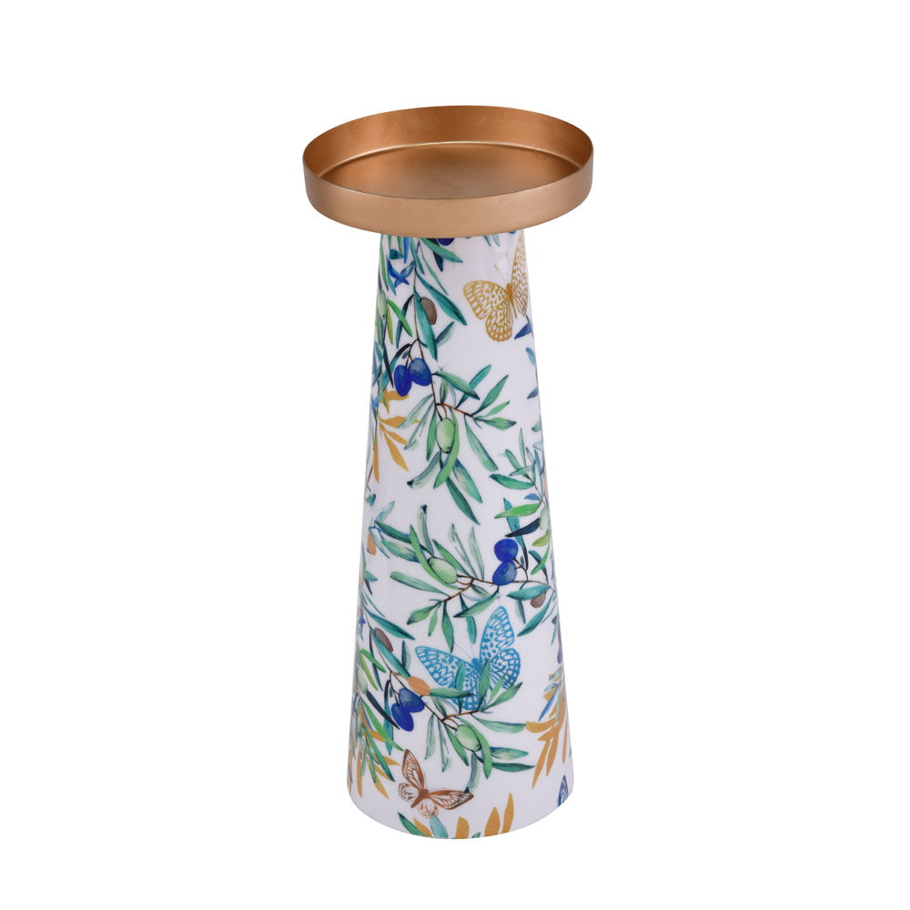 Decorative Floral Taper Candle Holder (Multicolor)