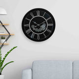 Nilkamal Vintage Look Gear Analog Wall Clock Black White