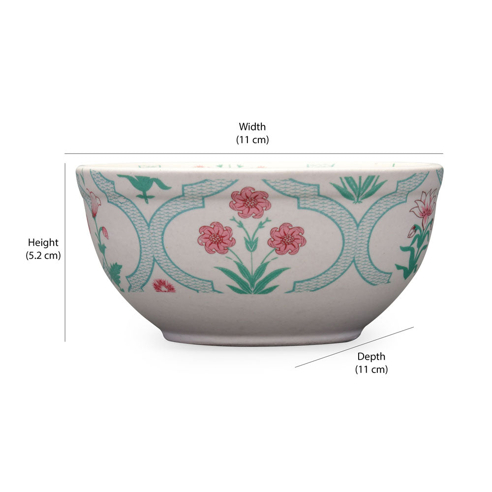 Floral 250 ml Serving Bowl- Green
