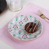 Nilkamal Floral Stoneware Quarter Plate (Green)