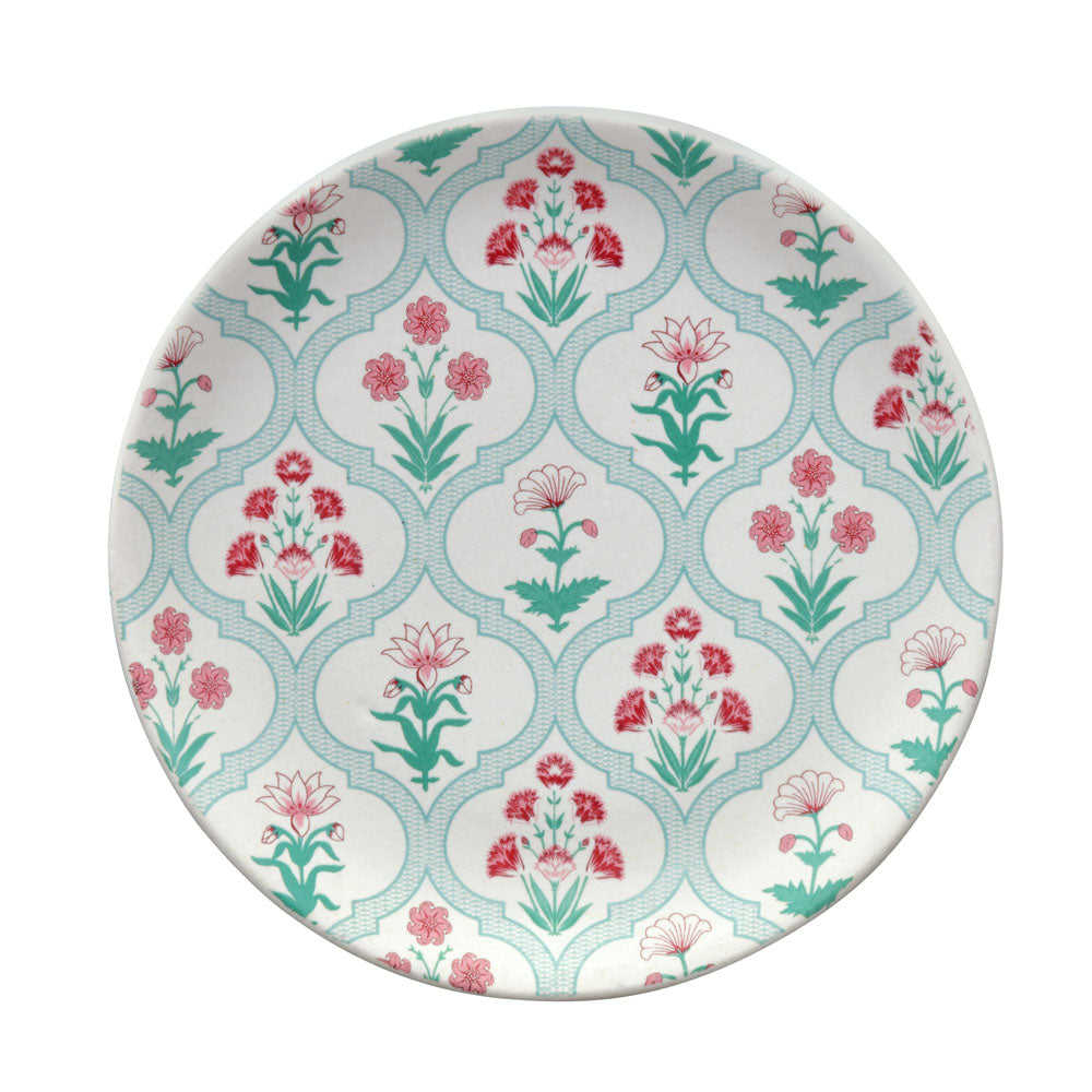 Floral Stoneware Quarter Plate- Green