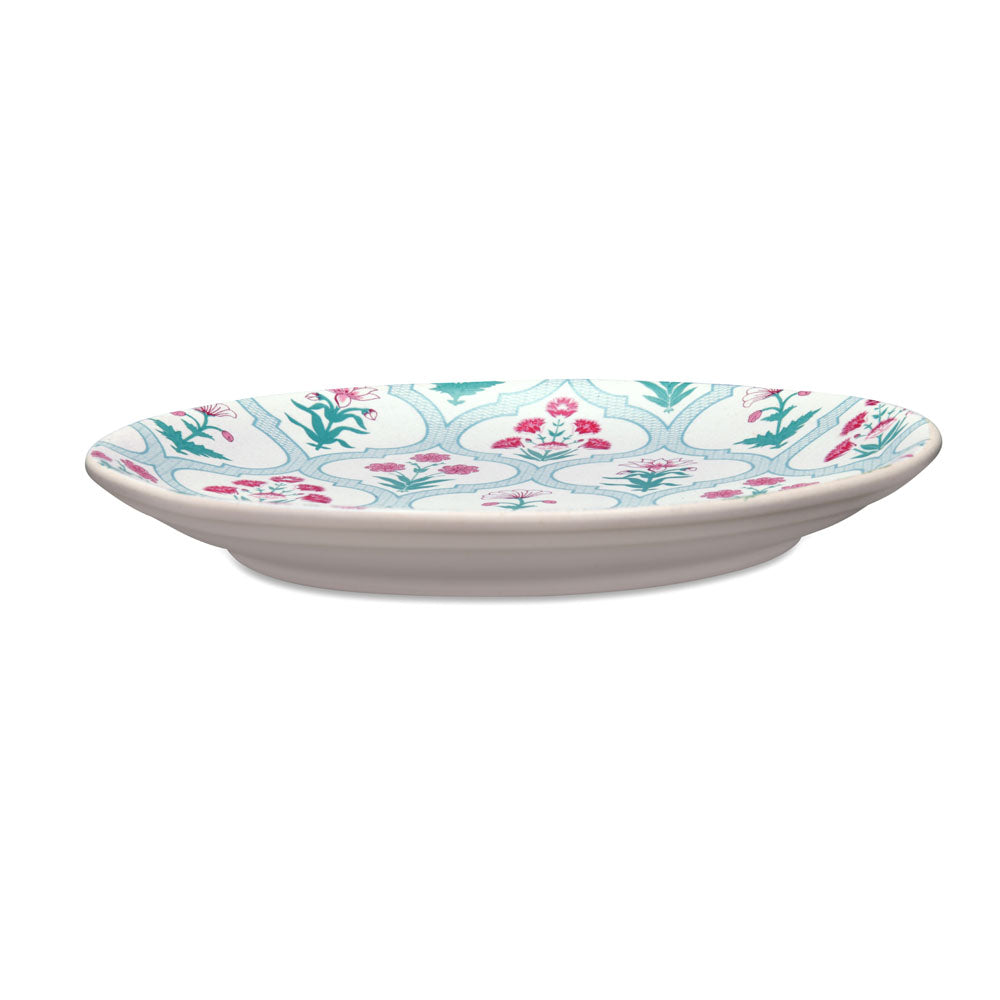 Floral Stoneware Quarter Plate- Green