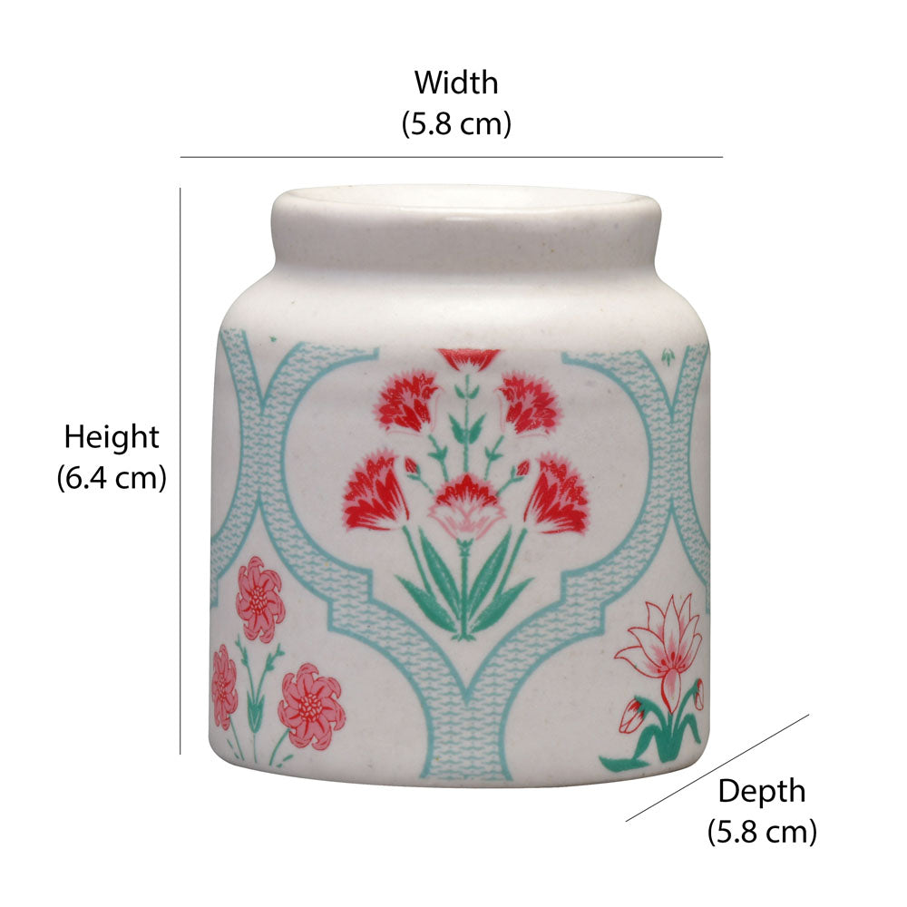 Floral Salt and Pepper Container Set- Green