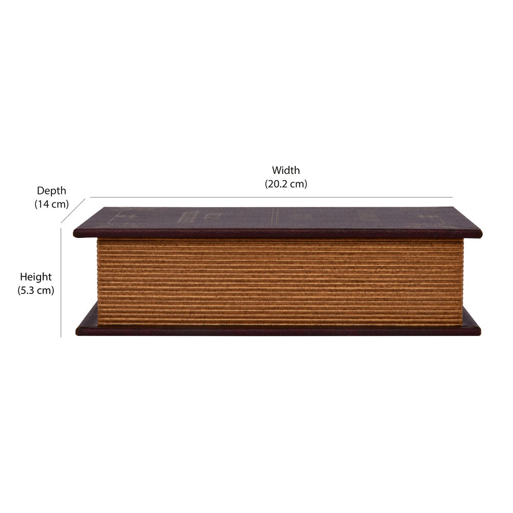 Vintage Book Shaped Storage Box (Small, Brown)