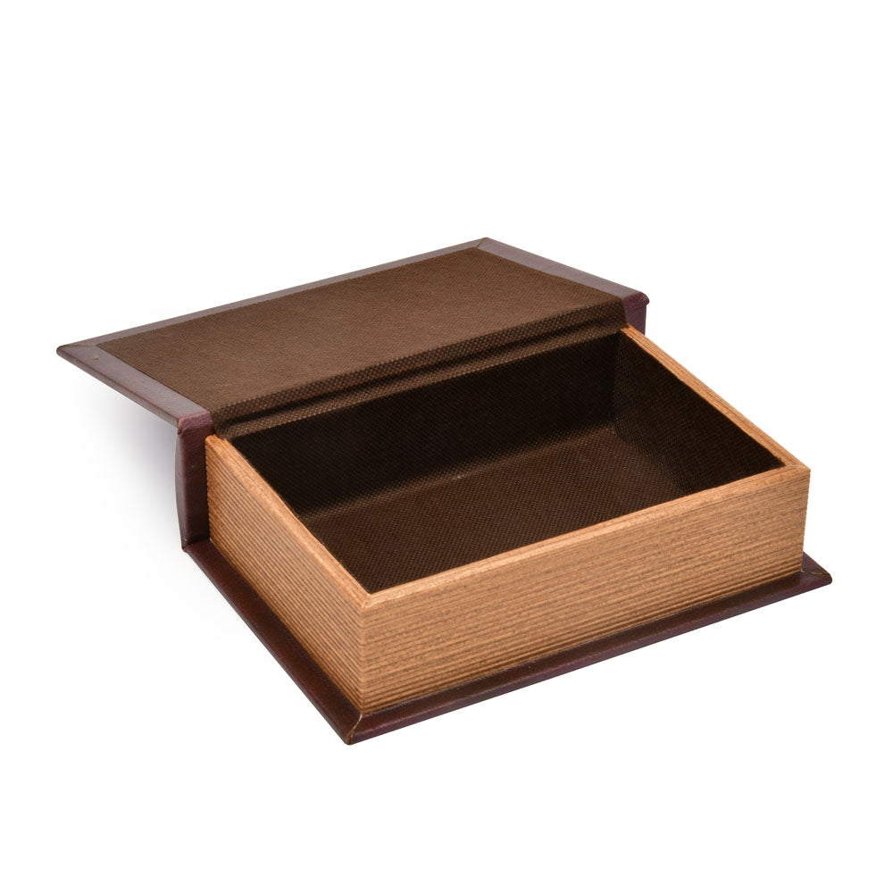 Vintage Book Shaped Storage Box (Small, Brown)