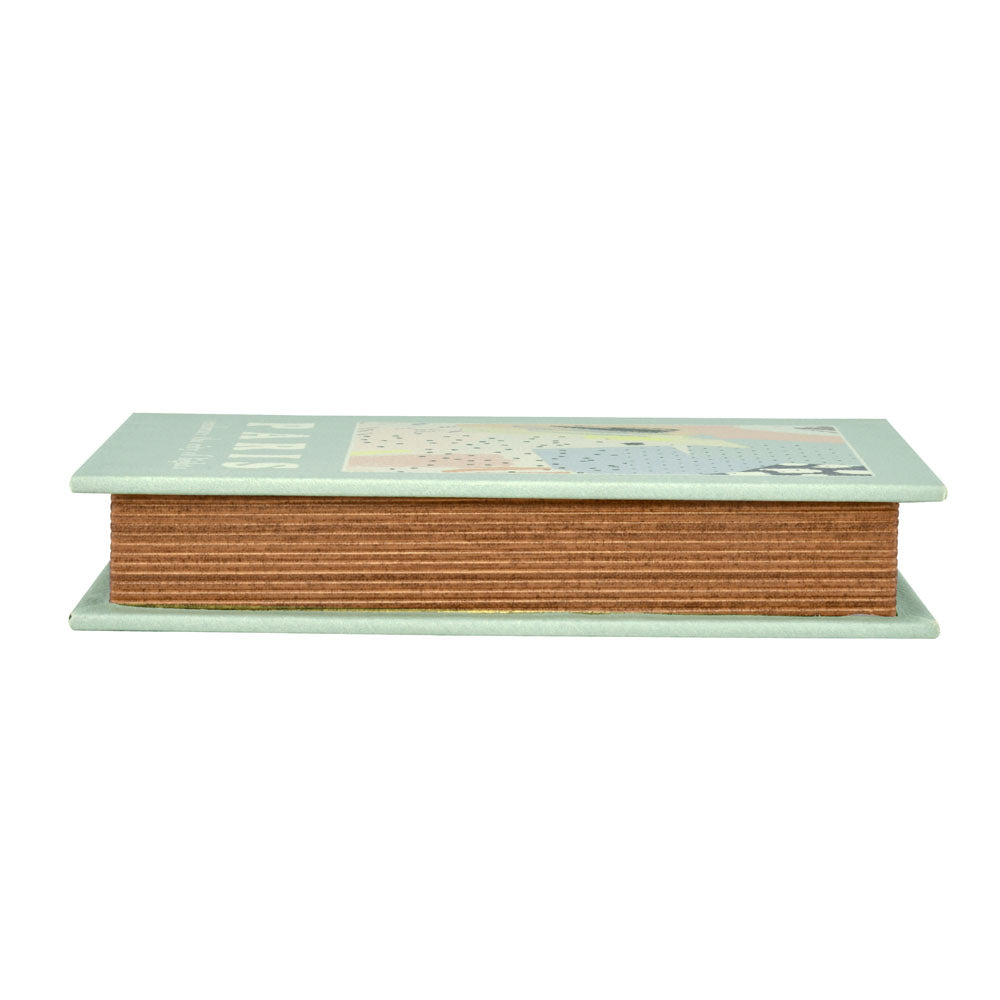Paris Book Shaped Storage Box (Small, Blue)