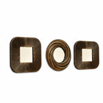Decorative Plastic Frame Mirrors Set of 3 (Brown)