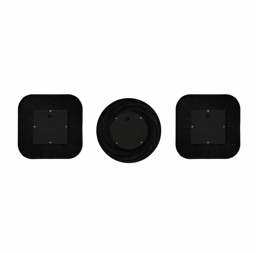 Decorative Plastic Frame Mirrors Set of 3 (Brown)