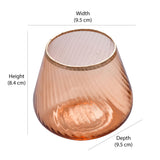 Fluted Design Glass Votives Set of 2- Orange