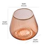 Fluted Design Glass Votives Set of 2- Orange