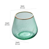 Fluted Design Glass Votives Set of 2- Green