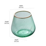 Fluted Design Glass Votives Set of 2- Green