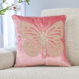 Nilkamal Butterfly Embroidered 16" x 16" Cushion Cover (Pink)