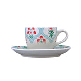 Floral Cup & Saucer Set- Green