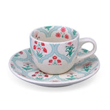 Floral Cup & Saucer Set- Green