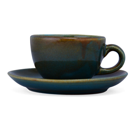 Glaze Cup & Saucer Set- Moss Green