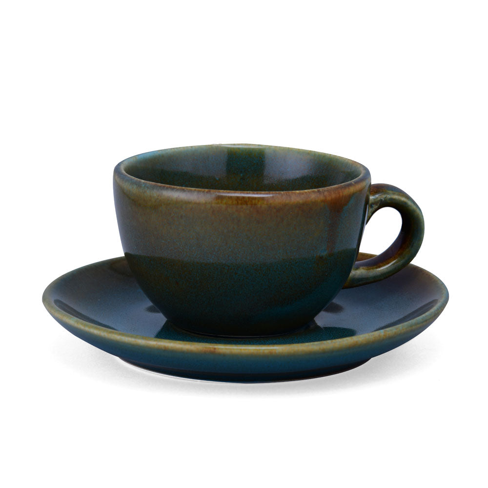 Glaze Cup & Saucer Set- Moss Green
