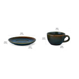 Glaze Cup & Saucer Set- Moss Green