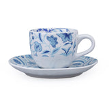 Floral Cup & Saucer Set- Blue