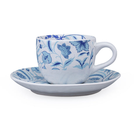 Floral Cup & Saucer Set- Blue