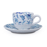 Floral Cup & Saucer Set- Blue
