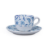 Floral Cup & Saucer Set- Blue
