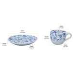 Floral Cup & Saucer Set- Blue