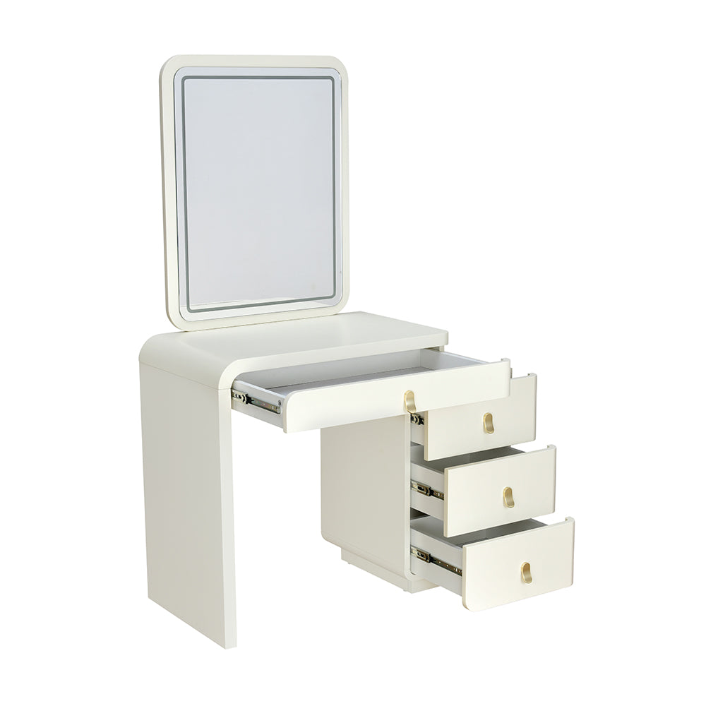 Phoenix Dresser with LED Mirror and Wireless Charging Station (Beige) Nilkamal Homes Phoenix Dresser with LED Mirror and Wireless Charging Station (Beige) Nilkamal Homes
