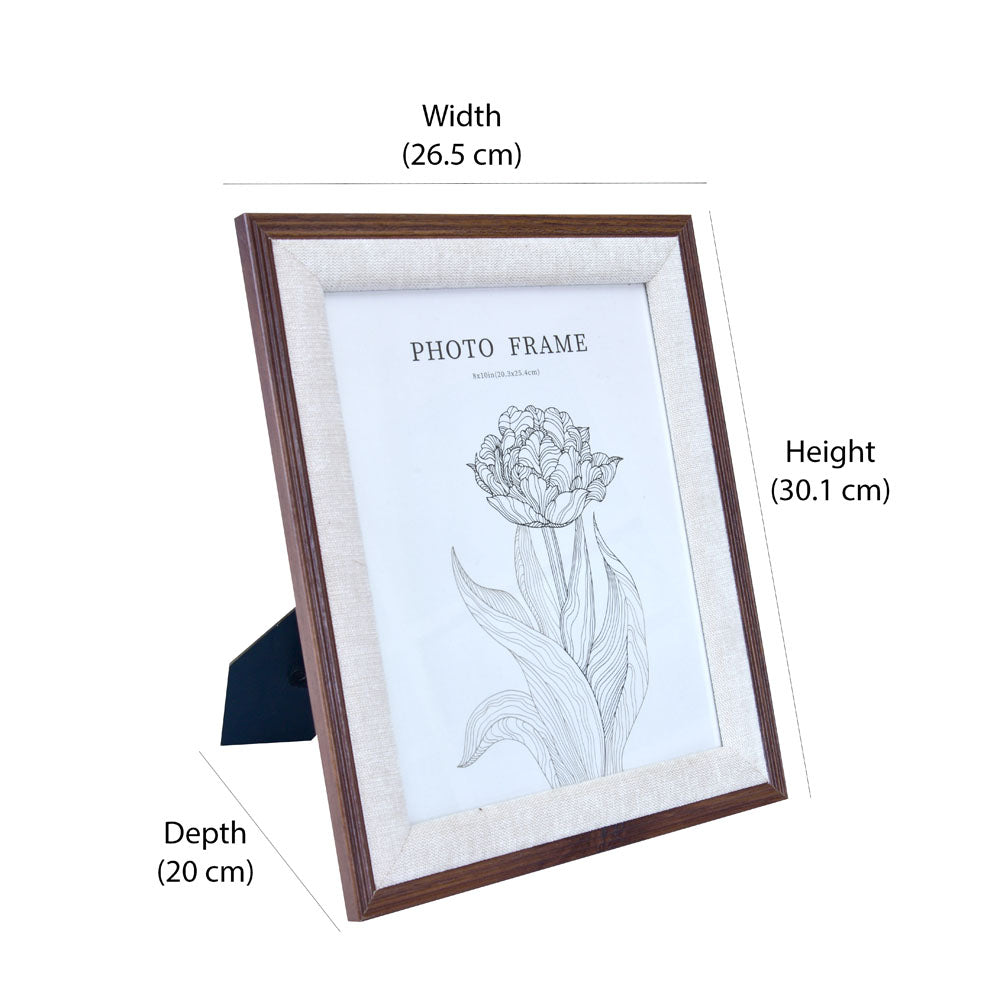 Dual Border MDF Photo Frame (Beige, 8 x 10 Inch)