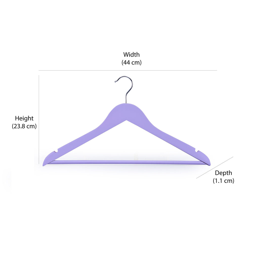 Wooden Cloth Hanger Set of 5 (Lavender)