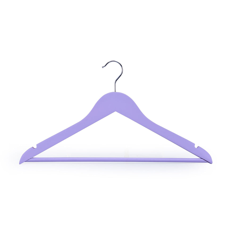 Wooden Cloth Hanger Set of 5 (Lavender)