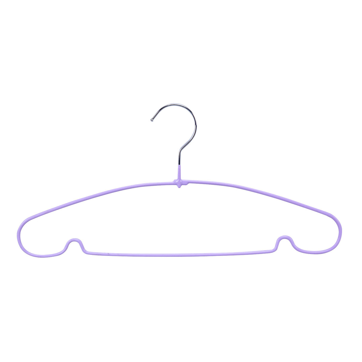 Metal and PVC Cloth Hanger Set of 10- Lavender