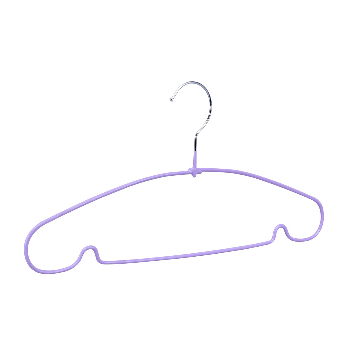Metal and PVC Cloth Hanger Set of 10- Lavender