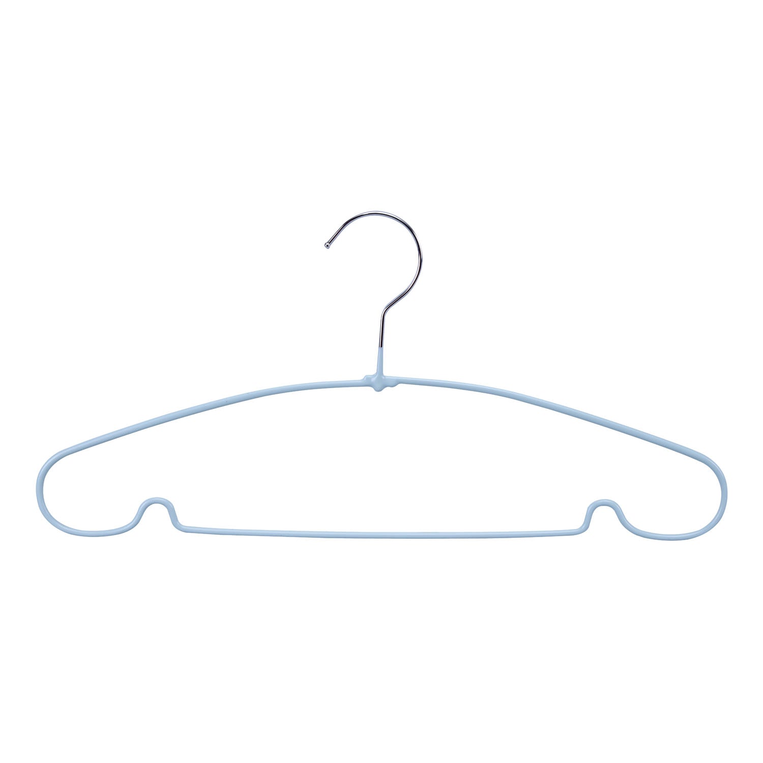 Metal and PVC Cloth Hanger Set of 10- Mint Blue