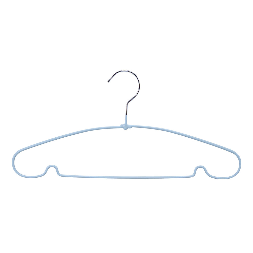 Metal and PVC Cloth Hanger Set of 10- Mint Blue