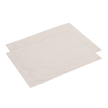 Stripes Microfiber 17" x 27" Pillow Covers Set of 2- Cream