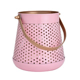 Decorative Modern Trapeze Metal Lantern- Pink