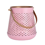 Decorative Modern Trapeze Metal Lantern- Pink