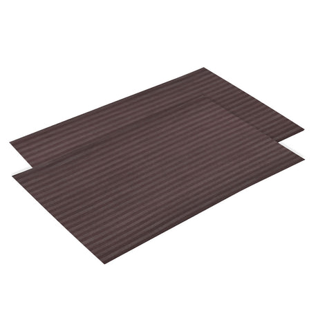 Stripes Microfiber 17" x 27" Pillow Covers Set of 2- Brown