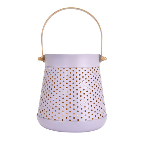 Decorative Modern Trapeze Metal Lantern- Lavender