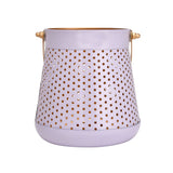 Decorative Modern Trapeze Metal Lantern- Lavender
