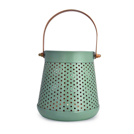 Decorative Modern Trapeze Metal Lantern- Green