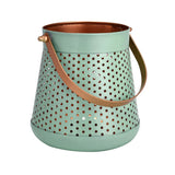 Decorative Modern Trapeze Metal Lantern- Green