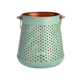 Decorative Modern Trapeze Metal Lantern- Green